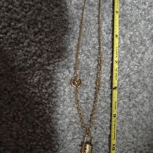 Gold Padlock Pendant Necklace CC Lookalike